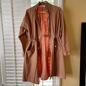 khaki lighter trench coat